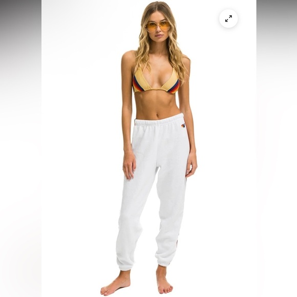 Aviator nation BOLT STRIPE SWEATPANTS - WHITE - Picture 1 of 14